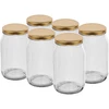 Purkit TO 900 ml kultaisella kannella fi 82/6 - 6 kpl. ['purkit', ' lasipurkki', ' lasipurkit', ' purkki kierrekannella', ' säilöntäpurkit', ' purkki säilöntään', ' purkit säilöntään', ' purkki kurkuille', ' purkki hunajalle', ' 900 ml', ' 0', '9 l.']