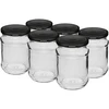 Purkki 250 ml fi 66/4 musta kansi - 6 kpl ['purkkisarja', ' hapatuspurkit', ' hillopurkit', ' purkit kierrekansilla', ' purkit fi 66', ' purkit neljällä kiinnikkeellä', ' purkit mustilla kansilla', ' säilöntään', ' säilykkeisiin', ' maustepurkki']