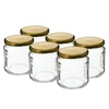 Purkki TO 500 ml kultaisella kannella fi82/6 - 6 kpl. ['purkit', ' pienet purkit', ' pieni purkki', ' lasipurkki', ' lasipurkit', ' purkki kannella', ' säilöntäpurkit', ' säilöntäpurkki', ' maustepurkit', ' hillopurkki', ' hillopurkit', ' hunajapurkki', ' pieni hunajapurkki']