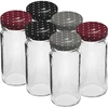Purkki TO 90ml värillisellä kannella fi43 - 6kpl. ['säilykepurkit', ' purkit kansilla', ' säilykkeille', ' hilloille', ' mausteille']