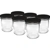 Suora purkki 350 ml mustalla kannella fi82 - 6 kpl ['purkkisarja', ' hapatuspurkit', ' hillopurkit', ' kierrekannelliset purkit', ' purkit fi 82', ' purkit 6 kiinnikkeellä', ' purkit mustilla kansilla', ' säilöntään', ' säilykkeisiin', ' lihalle', ' purkkisarja']
