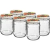 Twist off -purkki 500 ml värillisellä kannella fi82/6 - 6 kpl. ['hapatuspurkit', ' säilöntäpurkit', ' säilöntäpurkit', ' kompotitölkit', ' purkkisarja kansilla', ' värilliset kannet']