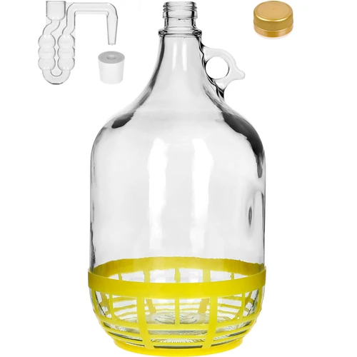 4 x Dama 5L korkilla, käymisputkella, sulkimella ja korilla - 2