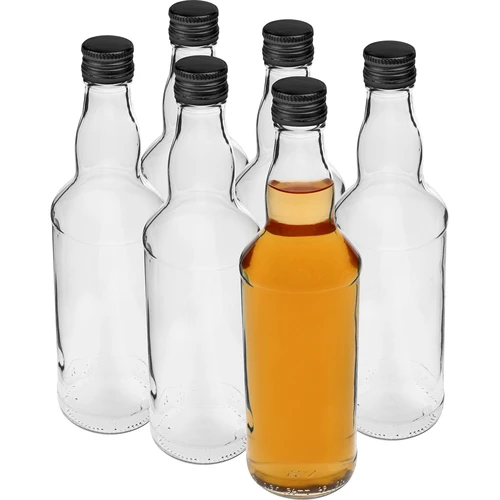 500 ml pullo vodkalle, mustalla ruuvikorkilla, 6 kpl - 3