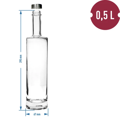 Ajaton 500 ml lasipullo, kierrekorkilla, 1 kpl - 4