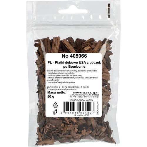 Amerikkalaiset tammilastut, voimakkaasti paahdetut, bourbon-tynnyreistä, 50 g - 2
