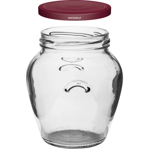 Amfora-purkki 580 ml (fi 82) viininpunaisella kannella 6 kpl - 3