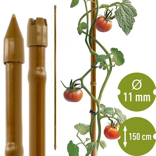Bambun muotoinen päällystetty terästuki, 150 cm x 11mm