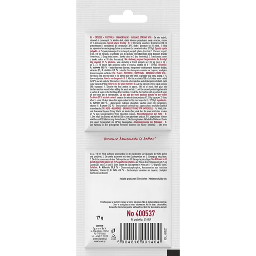 Bayanus-hiiva + ravinne - Yleiskäyttöinen - 21%, 17 g - 2