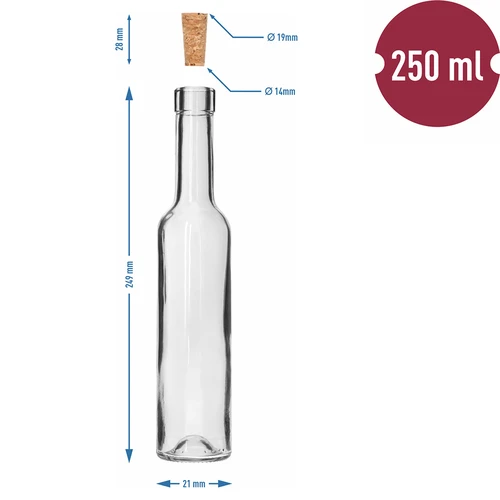 BELISSIMO-pullo 250 ml, luonnonkorkilla, 1 kpl. - 5