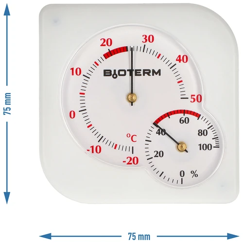Bimetallinen sisätilan lämpömittari hygrometrillä (-20 - +50°C), valkoinen - 4