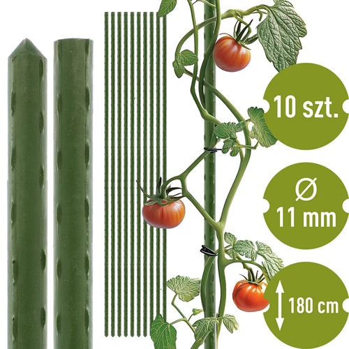 Bioogród-puutarhakepit – päällystetty teräs, 1,8 m, fi 11 mm, 10 kpl