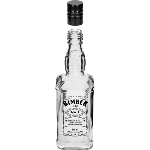Daniels-pullo 500 ml kierrekorkilla, painatus "Bimber OLD", 1 kpl - 2