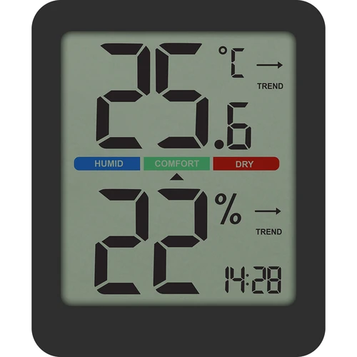 Elektroninen huonelämpömittari, musta - 2