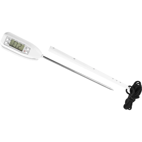Elektroninen keittiölämpömittari (-50°C - +300°C) kotelolla, valkoinen
