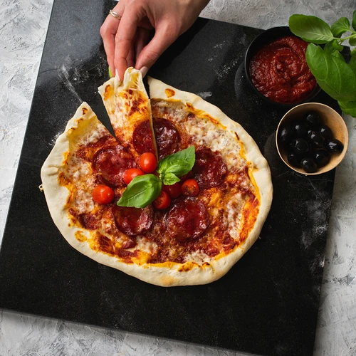 Graniittinen suorakulmainen pizzakivi 37 x 35 cm - 10