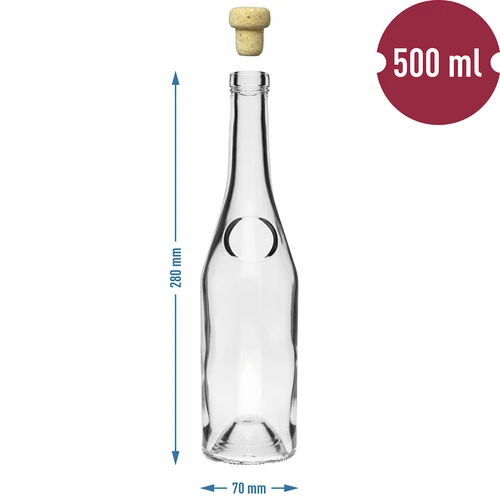 Herbowa-pullo 500 ml sienenmuotoisella korkilla, 1 kpl - 6