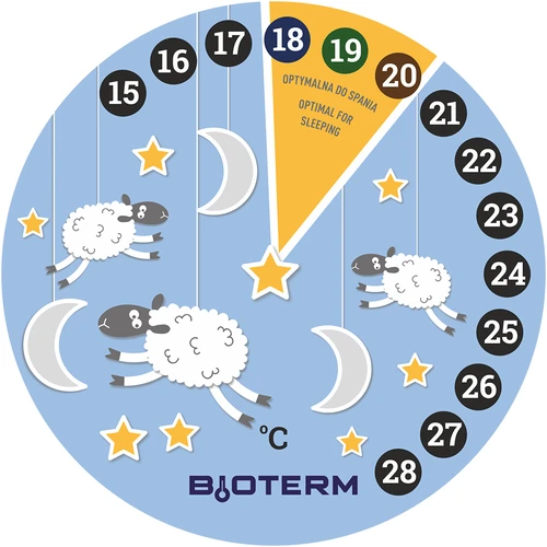 Huonelämpömittari, nestekidenäyttöinen, lasten Ø 11cm