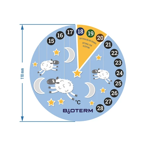 Huonelämpömittari, nestekidenäyttöinen, lasten Ø 11cm - 2
