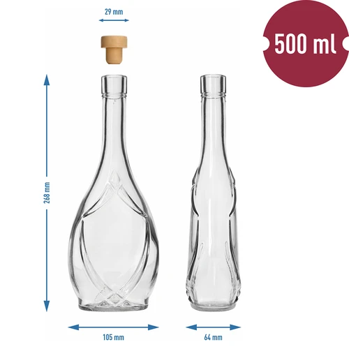 ICONA-koristepullo 500 ml, sienikorkilla, 1 kpl - 5