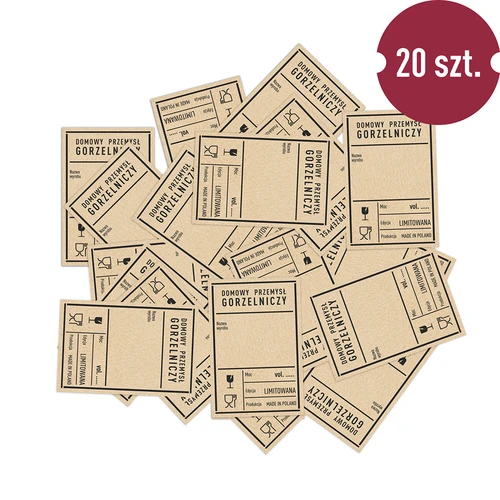 Itseliimautuvat etiketit 60x90 mm pulloihin, vodkaan, PRL, 20 kpl - 3