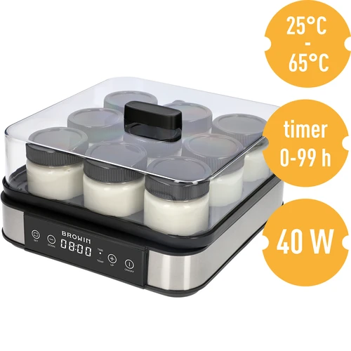 Jogurttikone termostaatilla, 9 purkkia, 1,6 L - 8