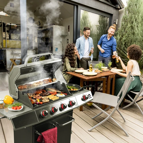 Kaasugrilli dragON BBQ101, 11,7 kW, musta-hopea - 3