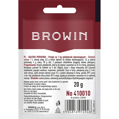 Kaliumsalpeteri lihan pekelöintiin, 20 g - 2