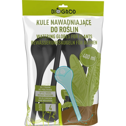 Kasvien kastelupallot, mustat mattapintaiset, 400 ml, 4 kpl - 3