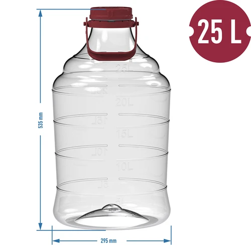 Kevyt, särkymätön viinipallo, jossa kahva, 25 L - 6