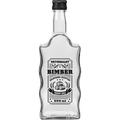 Klasztorna-pullo 500 ml ruuvikorkilla, Bimber-painatus, 1 kpl - 3