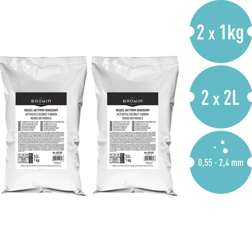 Kookospähkinäaktiivihiili 1 kg x 2 - setti - 2