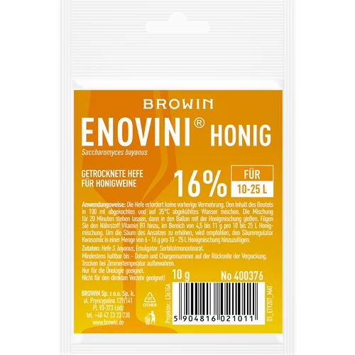 Kuivattu hiiva hunajaviineille Enovini Hunaja 10g
