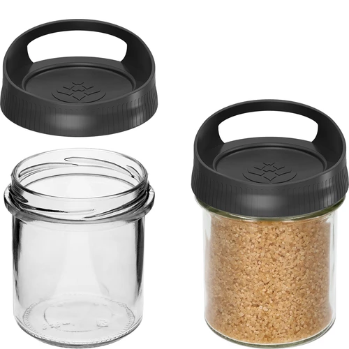 Lasinen säiliö 350 ml, ripustettavalla kannella - 2