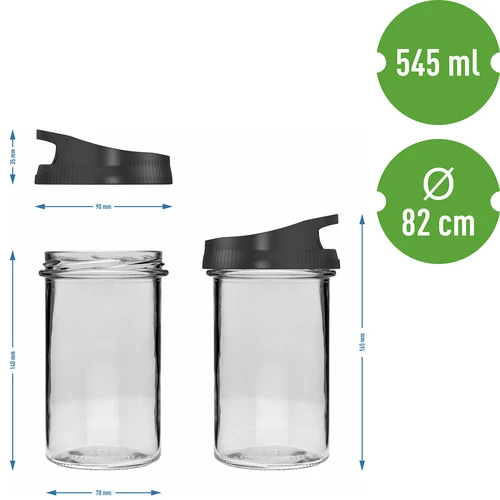 Lasinen säiliö 545 ml, ripustettava kansi - 5