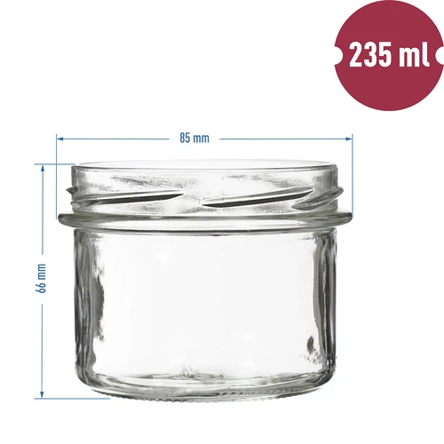 Lasipurkki TO 235 ml värillisellä kannella fi82 - 6 kpl - 5
