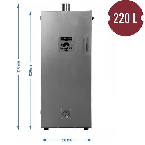 Metallinen savustuskammio 250 l, pyörillä - 4