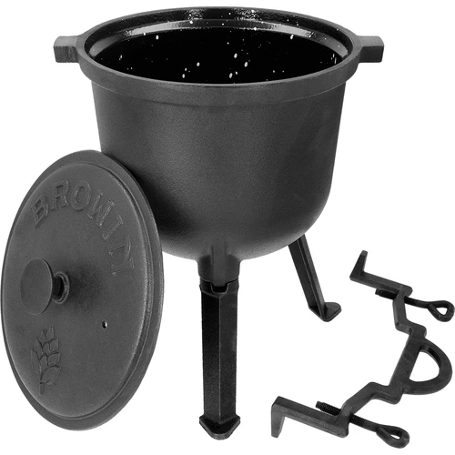 Metsästäjän valurautapata emaloidulla sisäpinnalla, 8 L - 3
