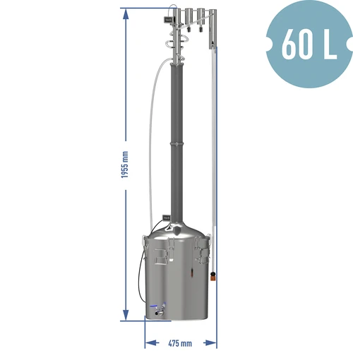 Modulaarinen sähköinen Convex-tislaaja 60 L - Perun XXL - 16