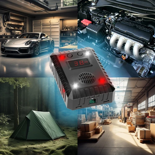 Näädän ja jyrsijöiden karkotin autoihin ja sisätiloihin (ultraääni + LED) - 14