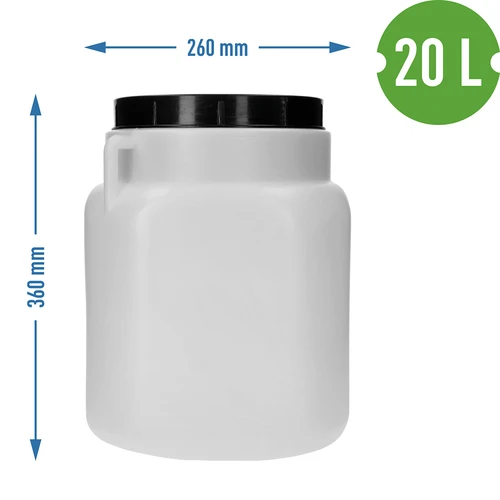Neliöastia 20 L, valkoinen, kahvoilla, Sterk - 10