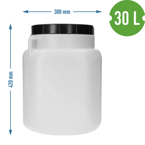 Neliömäinen astia 30 L, valkoinen, kahvoilla, Sterk - 10