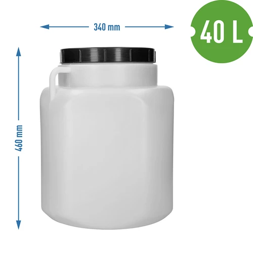 Neliönmuotoinen astia 40 L, valkoinen, kahvallinen, Sterk - 10