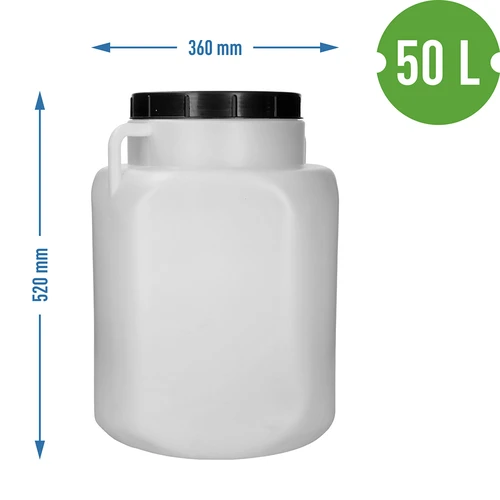 Neliönmuotoinen astia 50 L, valkoinen, kahvallinen 50 L - 10