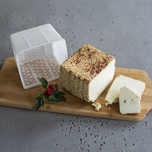 Neliönmuotoinen juustonvalmistusmuotti 11 x 11 x 8,5 cm 500 g:lle - 3