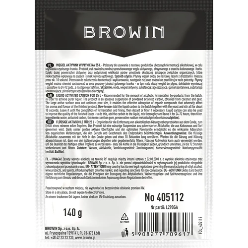 Nestemäinen aktiivihiili 25 L:lle, 140 g - 2