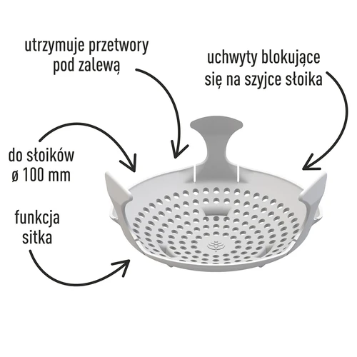 Paino - siivilä säilykkeille, hapattamiselle ja etikalle - purkkeihin fi 100 mm - 12 kpl. - 3