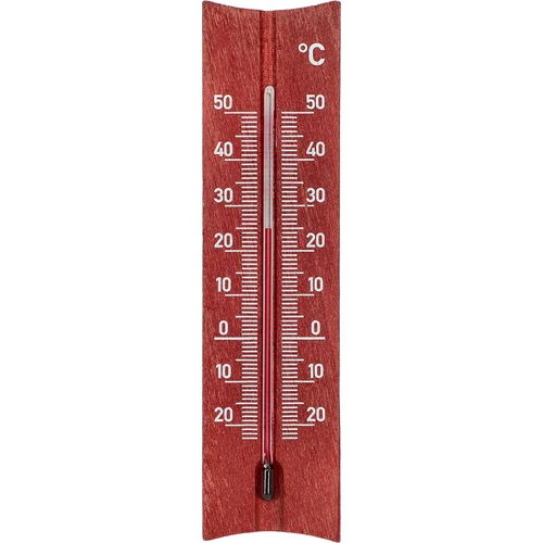 Puinen huonelämpömittari (-20 - +50°C), mahongin väri, 15 cm