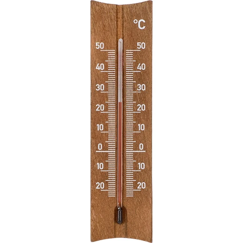 Puinen huonelämpömittari (-20 - +50°C), tummanruskea, 15cm