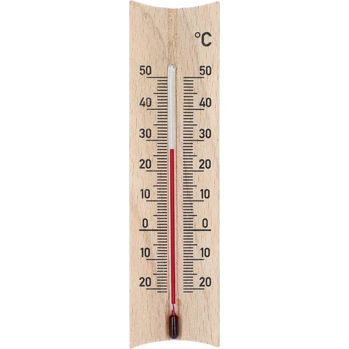 Puinen huonelämpömittari (-20 - +50°C), vaaleanruskea, 15 cm
